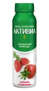 ЙОГУРТ ПИТЬЕВОЙ ЗЕМЛЯНИКА-КЛУБНИКА 290ГР АКТИВИА