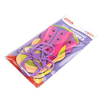 Шнуровка деревянная "Сапожки" Baby Toys Wood (европодвес)
