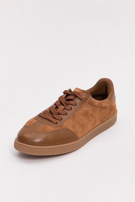 Кеды из замши с отделкой из кожи, коричневый