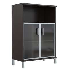 Шкаф средний с малыми стеклянными дверьми в AL-рамке B 420.4  900х450х1286 BORN