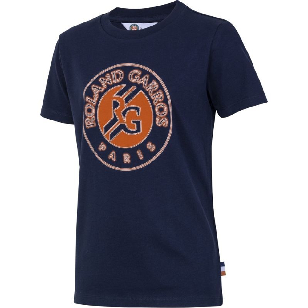 Детская теннисная футболка Roland Garros Kids Big Logo - navy