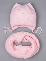 Шапка для девочки осенняя и снуд ушками