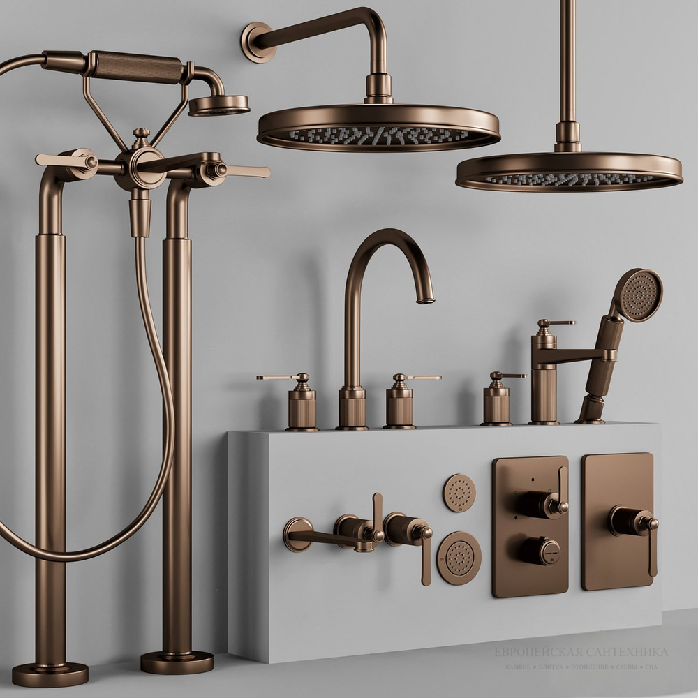 Cмеситель для раковины Gessi Venti20, с зонтичным изливом, донный клапан, цвет Copper Brushed PVD