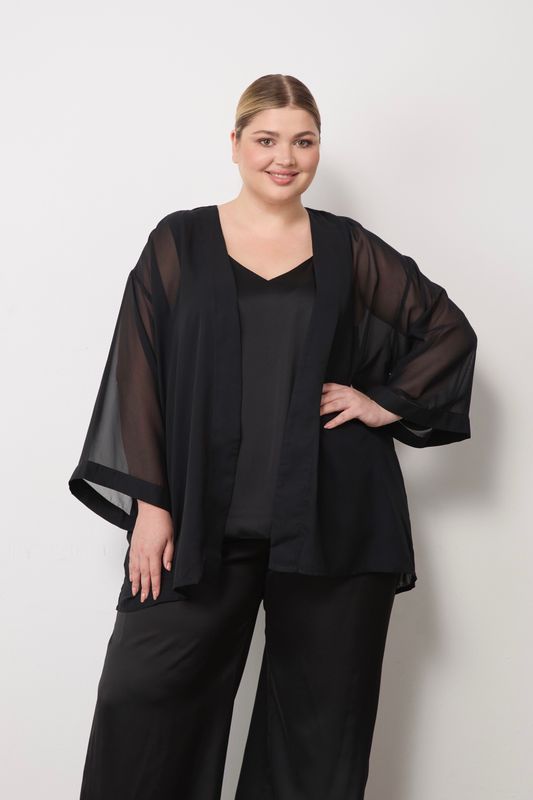 Накидка из шифона, черный