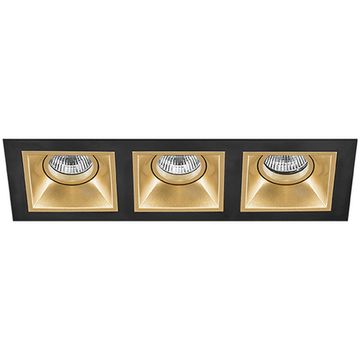 Комплект из светильников и рамки 3*GU5.3 D537030303 чёрный/золото Domino Lightstar