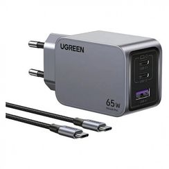 Сетевое зарядное устройство Ugreen X755 Nexode Pro 65W 3-Port GaN (25871) серый