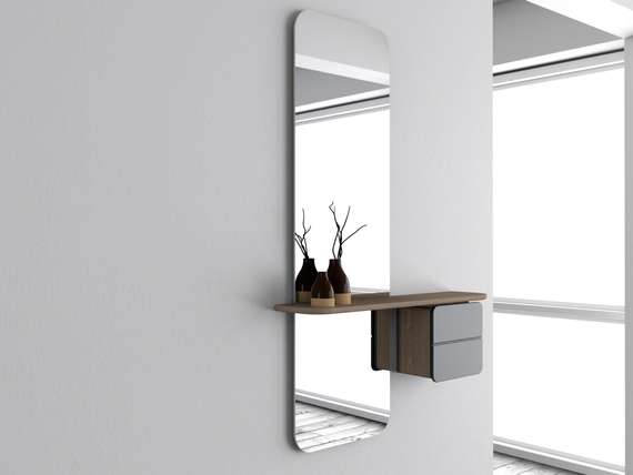 Зеркало со шкафчиком Umage One More Look, черный дуб, антрацит