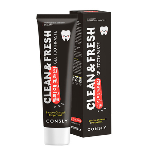 Гелевая зубная паста с Бамбуковым Углем и Перечной Мятой Consly Clean&Fresh Bamboo Charcoal & Peppermint Gel Toothpaste 105г