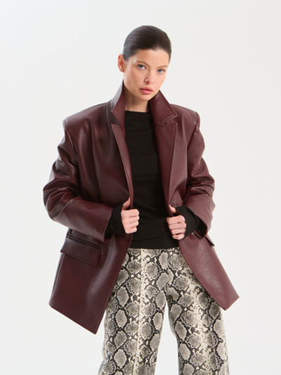 Полупальто из экокожи