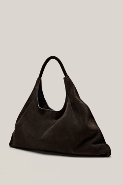 Massimo Dutti Средняя сумка-шоппер из натуральной кожи - Limited Edition, коричневый