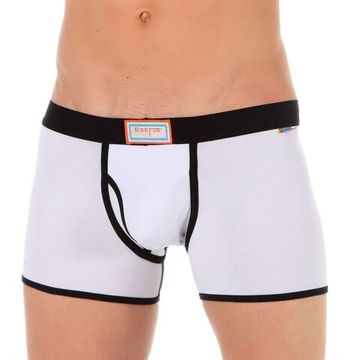 Мужские трусы боксеры белые с черной окантовкой Boefje