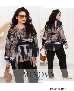Блуза 2445-1-синий Minova