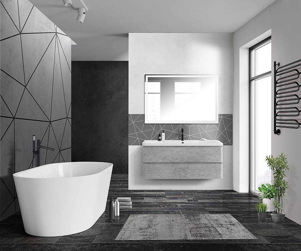 Тумба под раковину BelBagno 120 ALBANO-1200-2C-SO-CVG подвесная Cemento Verona Grigio