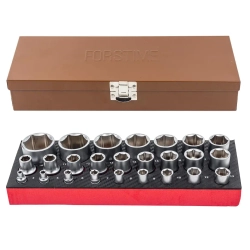Головки 1/4'', 1/2'', набор 25пр. (6гр.) FORSTIME FT-50121G