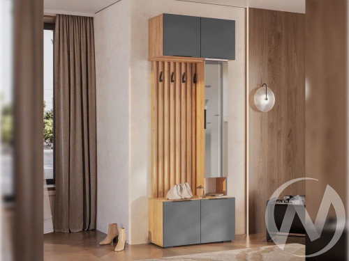 Прихожая "Сандра" (крафт/графит) Комплектация 1