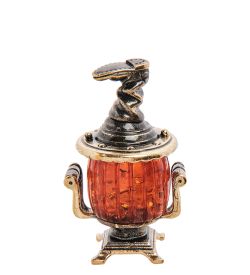 Народные промыслы AM-3232 Фигурка «Самовар с сапогом» (латунь, янтарь)