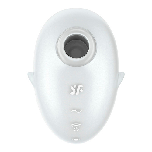 Белый вакуум-волновой стимулятор клитора с вибрацией 9,1см Satisfyer Cutie Ghost