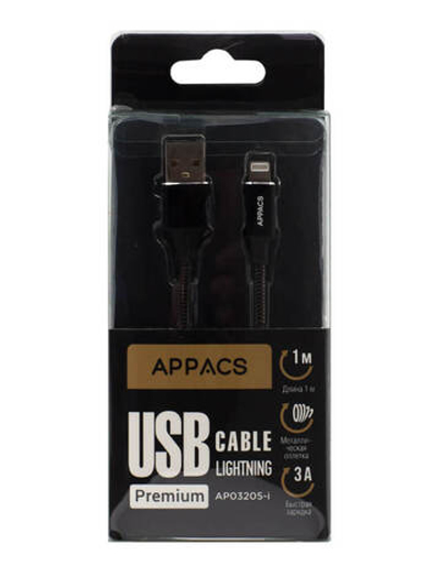 Кабель APPACS (рус.) AP03205i, lightning, 3A, 1 метр