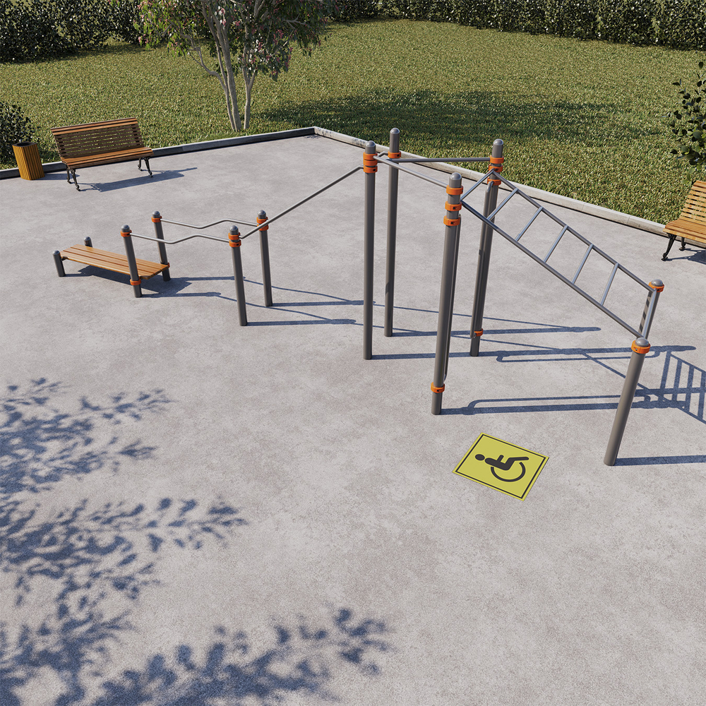 Спортивный комплекс, адаптированный для инвалидов-колясочников СВС-133-М