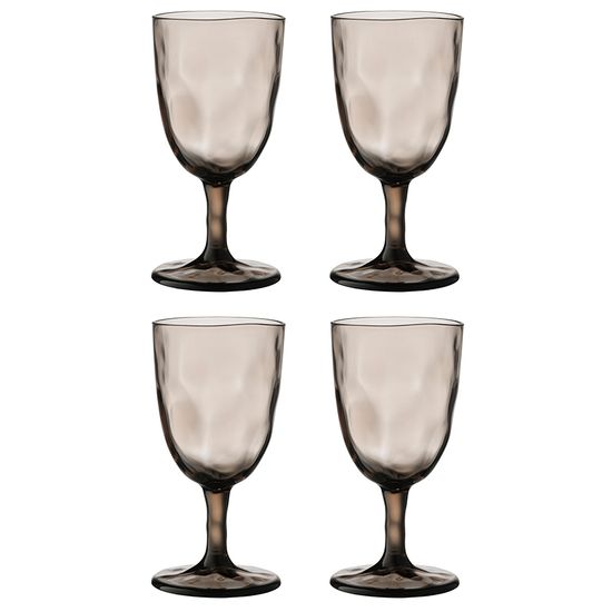 Набор бокалов из акрила hollow для вина, 430 мл, серо-коричневый, 4 шт.
