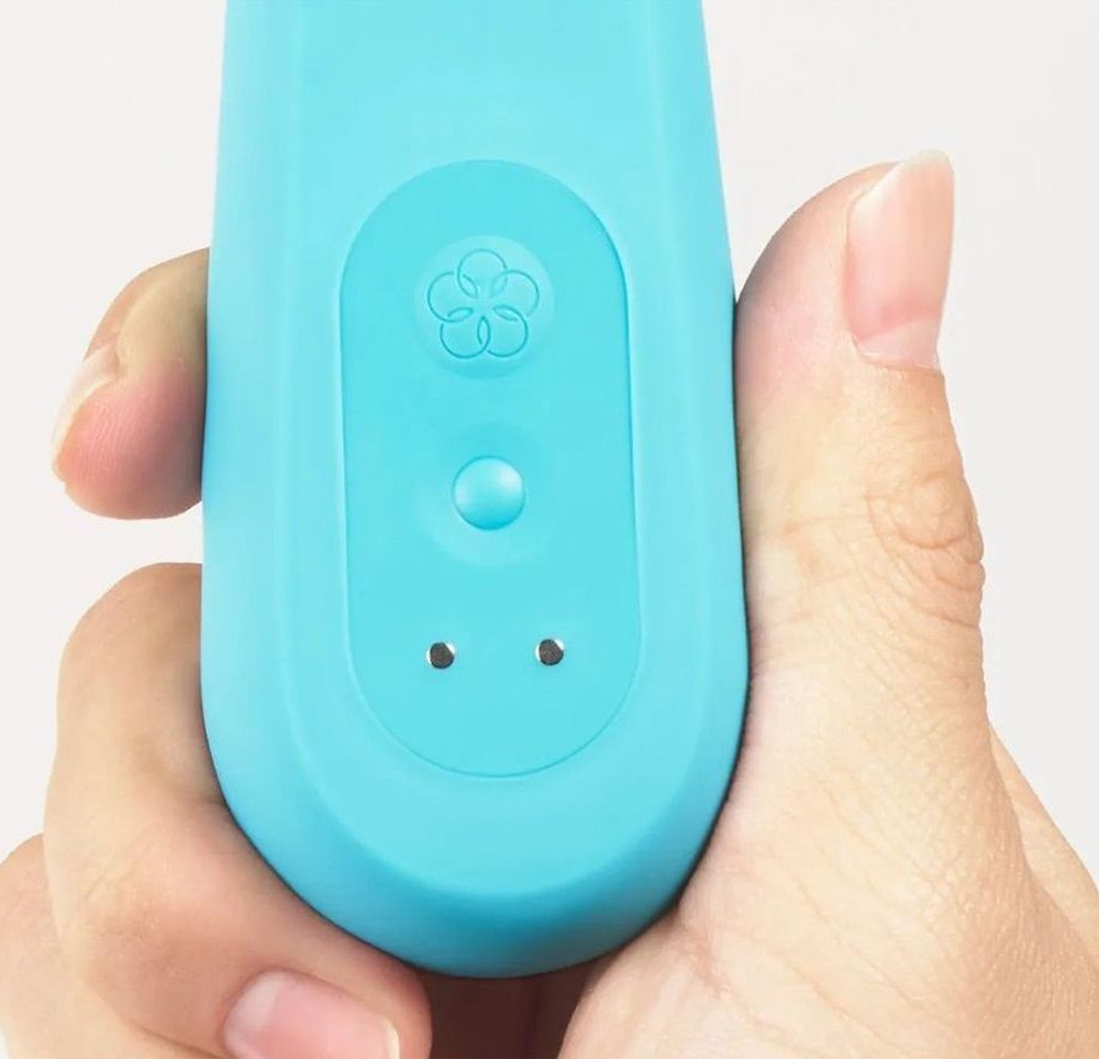 Голубой вибратор с подвижной головкой iroha Fit+ Aonami - 18 см. (Цвет: голубой)