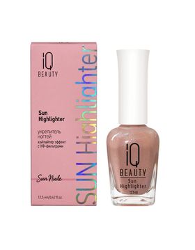 IQ Beauty Sun Highlighter - Укрепитель для ногтей хайлайтер с УФ фильтром Sun Nude, 12,5мл