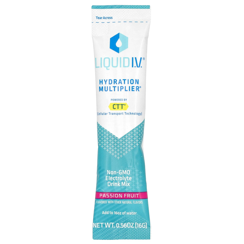 Liquid I.V., Hydration Multiplier, смесь для приготовления электролитического напитка, маракуйя, 10 пакетиков по 16 г (0,56 унции)