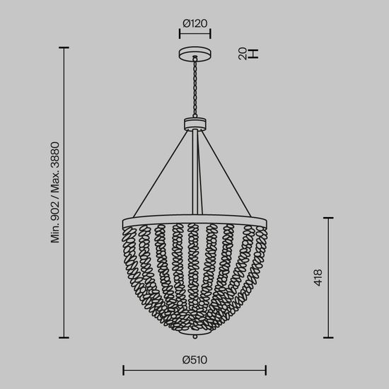Подвесной светильник Maytoni MOD440PL-06BS