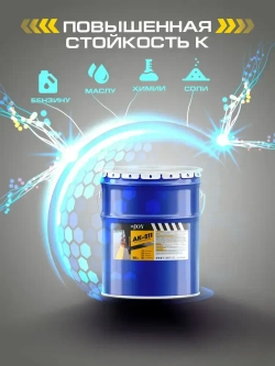 Дорожная краска АК-511 HiJOY , для ДОРОЖНОЙ разметки, краска для пола по бетону, износостойкая, быстросохнущая Серая, 7 кг