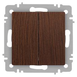 Переключатель Intro Accent 6-107-10 двойной, 10А-250В, IP20, СУ, AL/CU, венге | Intro