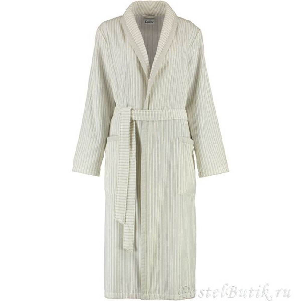 Халат велюровый Cawo Schalkragen 3423 бело-бежевый Германия фрагмент