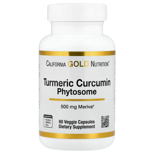 California Gold Nutrition, Turmeric Curcumin Phytosome Meriva®, фитосомы куркумина из куркумы, 500 мг, 60 растительных капсул