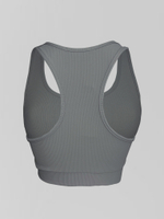 Костюм 9905 из топа и велосипедок в рубчик с логотипом снизу