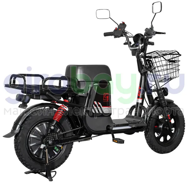 Электроскутер GT U3 1000W (60V/30Ah) железофосфат - Черный фото №4