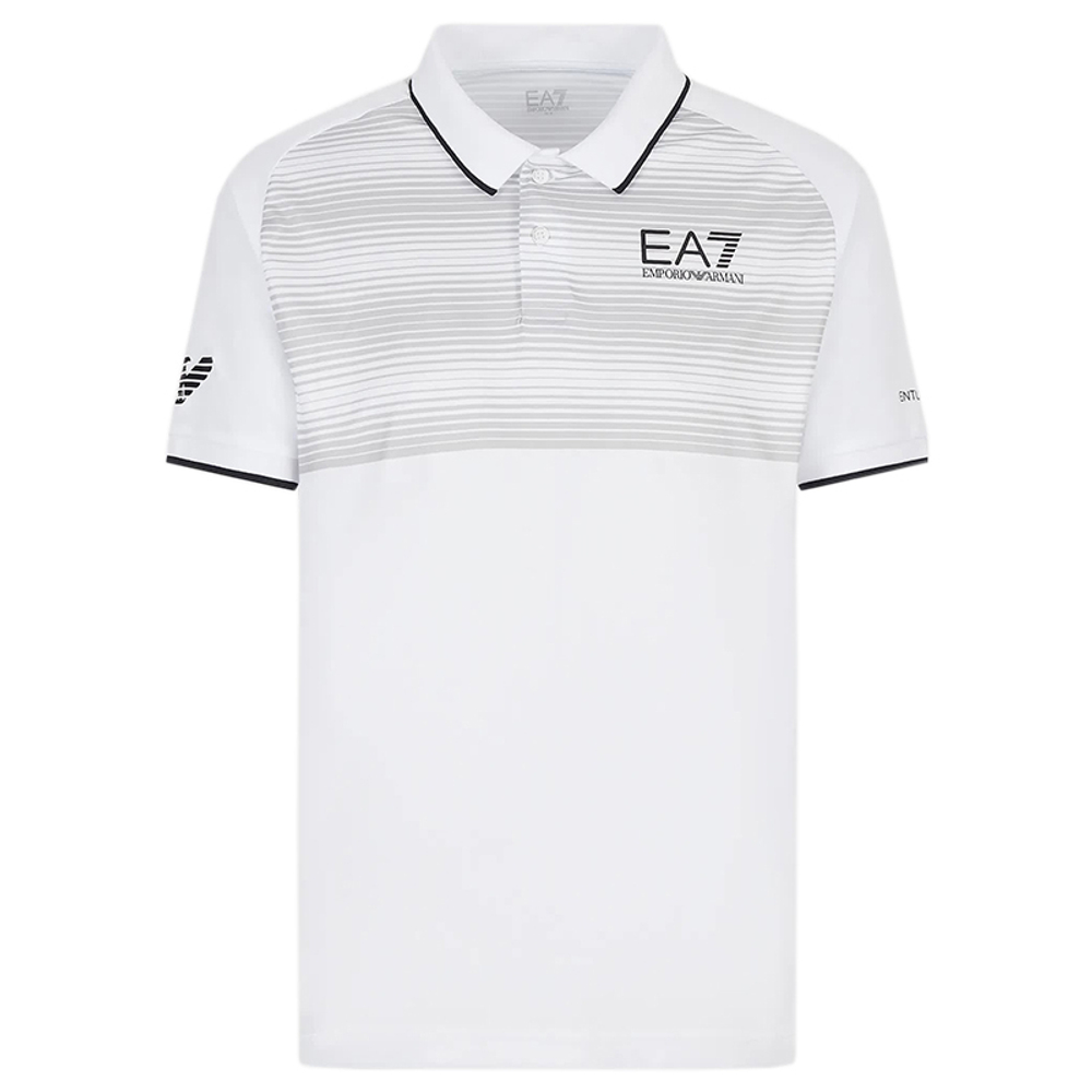 Мужское поло теннисное EA7 Man Jersey Polo Shirt - white