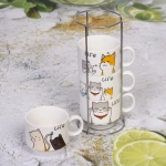 Набор кружек на стойке 200мл «Милые животные»