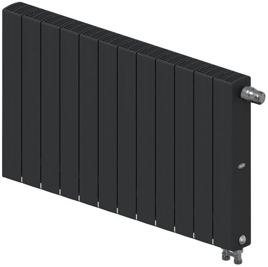 Радиатор Rifar SUPReMO Ventil 500 "антрацит" (RAL 7016) - 12 секций подключение нижнее (правое)