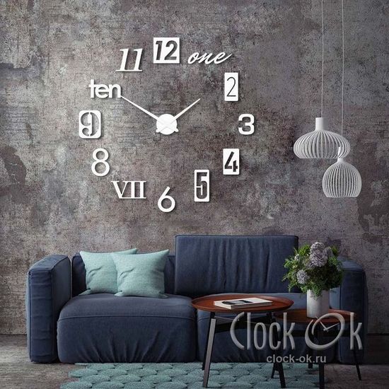 Настенные 3D часы Number