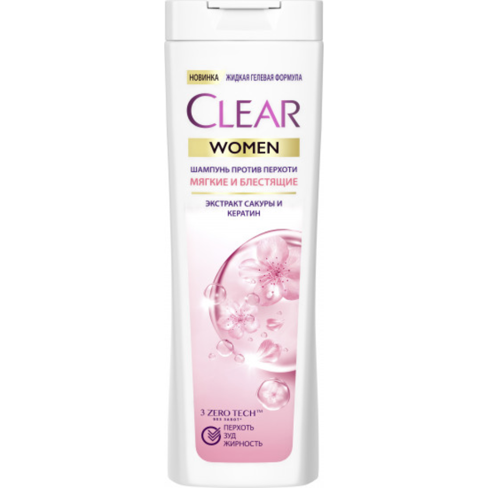 Шампунь женский Clear Women против перхоти с экстрактом сакуры и кератина 380 мл