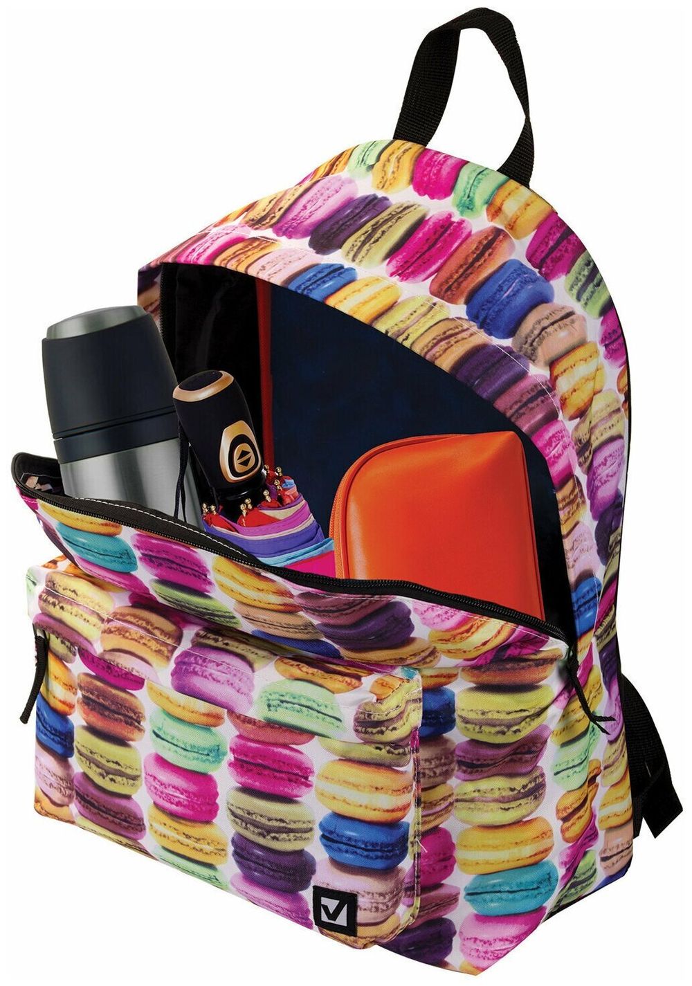 Рюкзак BRAUBERG, универсальный, сити-формат, разноцветный, Сладости, 20 литров, 41х32х14 см, 225370