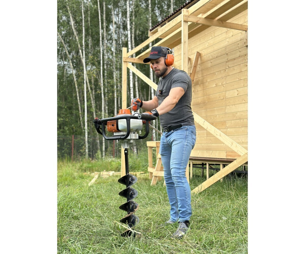 Мотобур (бензобур) FF140 PRO бур двойной 200 мм HOLZFFORMA