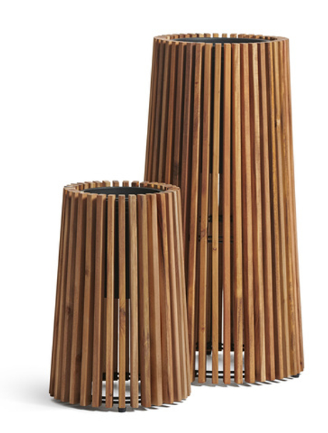 Кашпо TREEZ Effectory - Timberline - Высокий перевёрнутый конус - Тёмное дерево