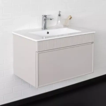 Тумба-умывальник для ванной Comforty Мадрид-70 серый шёлк с раковиной Comforty 70E
