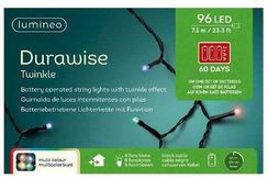 Светодиодная гирлянда на батарейках с контроллером 7.1 м., 96 разноцветных LED ламп, 3 батарейки типа АА, черный ПВХ провод, Kaemingk (497146)