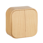 Переключатель 2х-клавишный IP20 10A 250В дерево Quteo Legrand