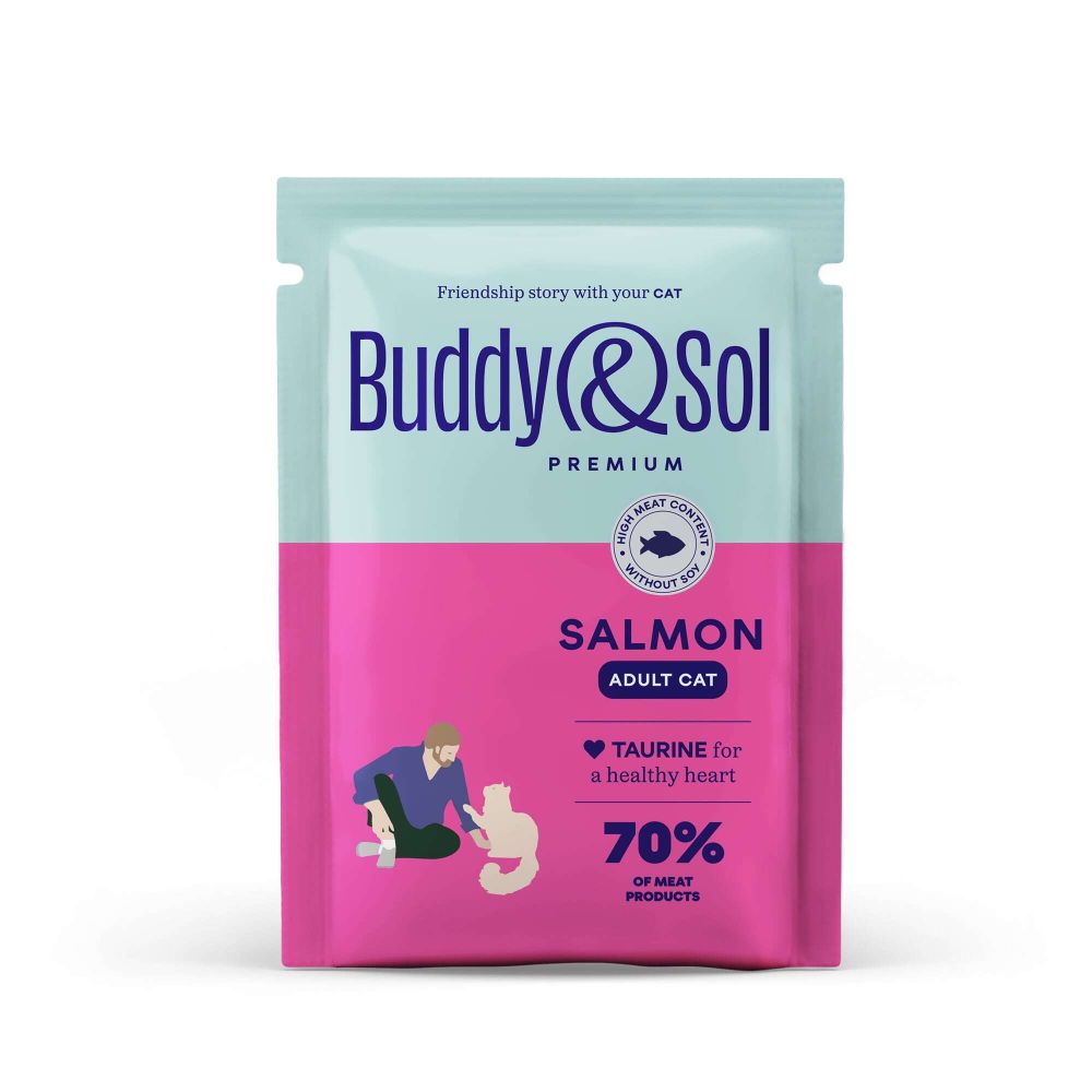 Паучи Buddy&amp;Sol PREMIUM ADULT для взрослых кошек рыба в соусе 85 г