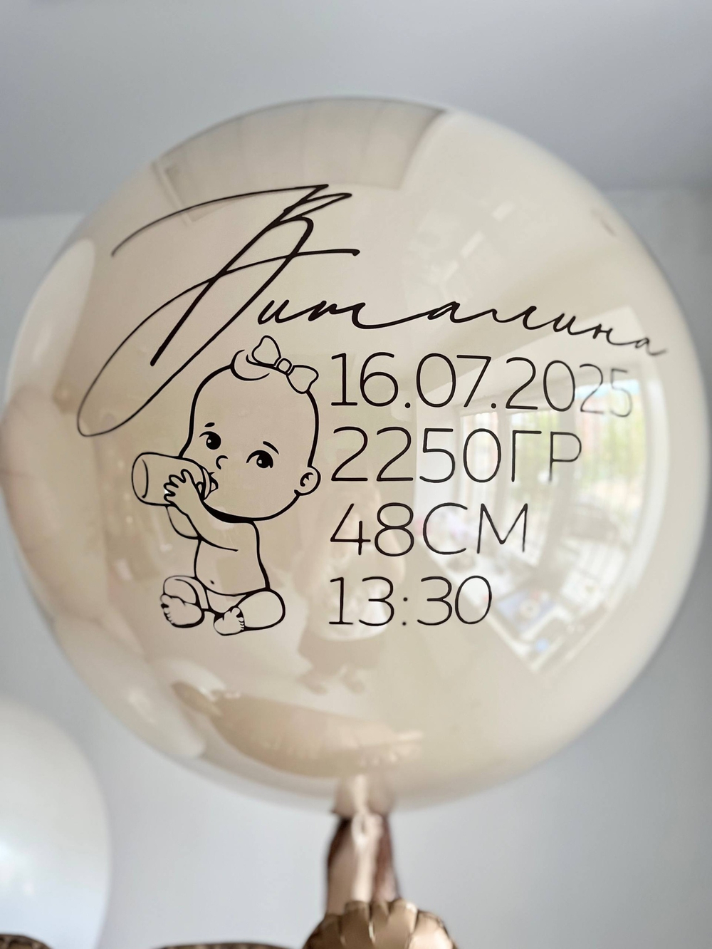 Пастельные воздушные шары на выписку девочки №3452