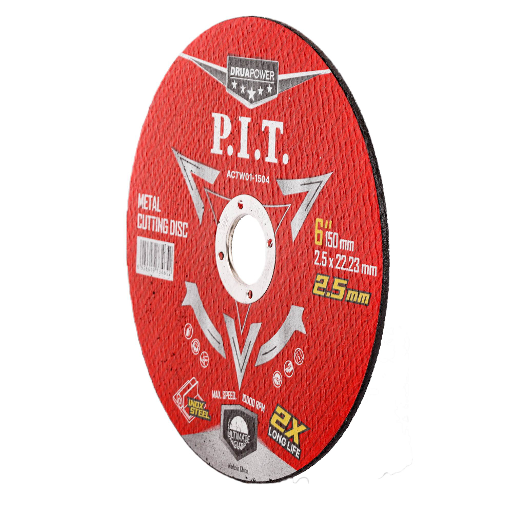 (ХОС) Диск отрезной по металлу P.I.T. 150x22,2x2,5 мм, (ACTW01-1504)