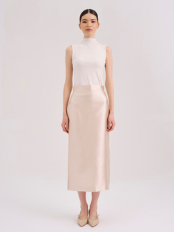 Юбка базовая из тафты бежевая