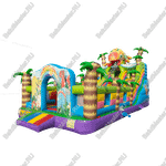 Коммерческий надувной батут "Хамелеон и динозавры", 10x5x5.5 м.